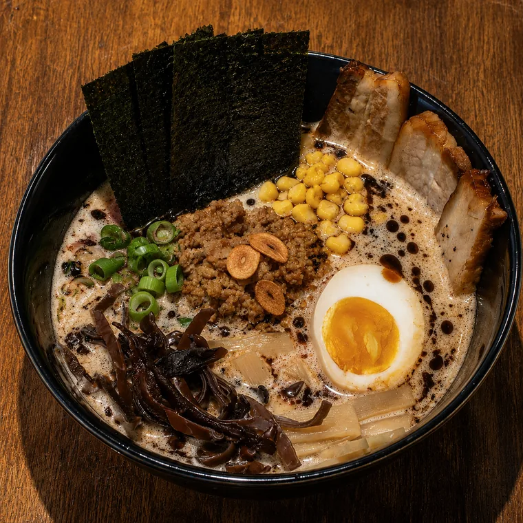 Black Garlic Supreme Tonkotsu (Creamy Pork Broth)